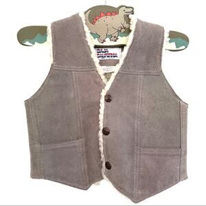 BAJA CALIFORNIA kids leather vest suede shearling